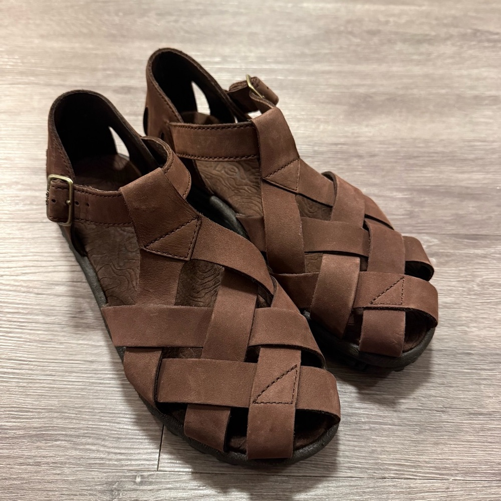 Teva Brown Leather Strappy Sandals